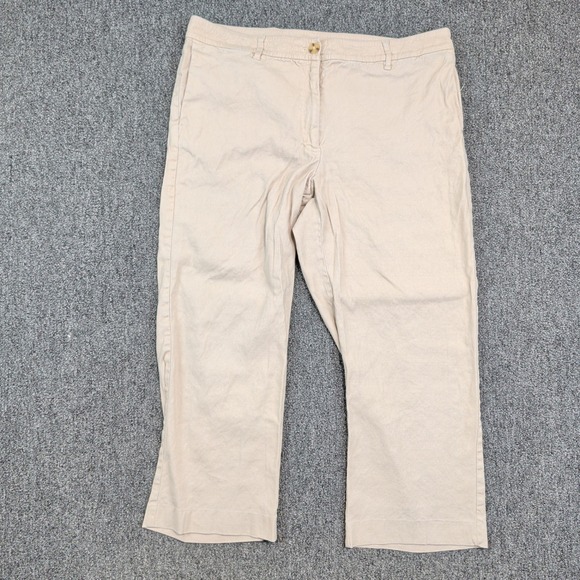 J. Jill Modern Coastal Linen Stretch Pants 14 Beige Straight Leg WPT218711 — photo 2